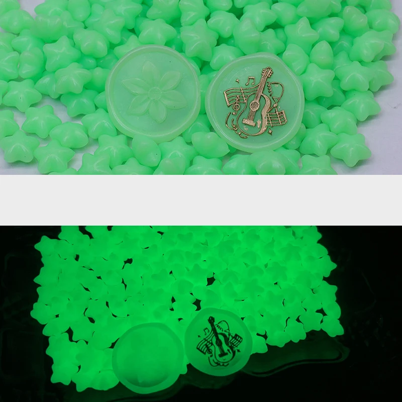 100pcs/Pack Fluorescent Wax Beads Luminous Sealing Wax Stamp Particles Stamp Night Noctilucent Wedding Envelope Invitation Decor
