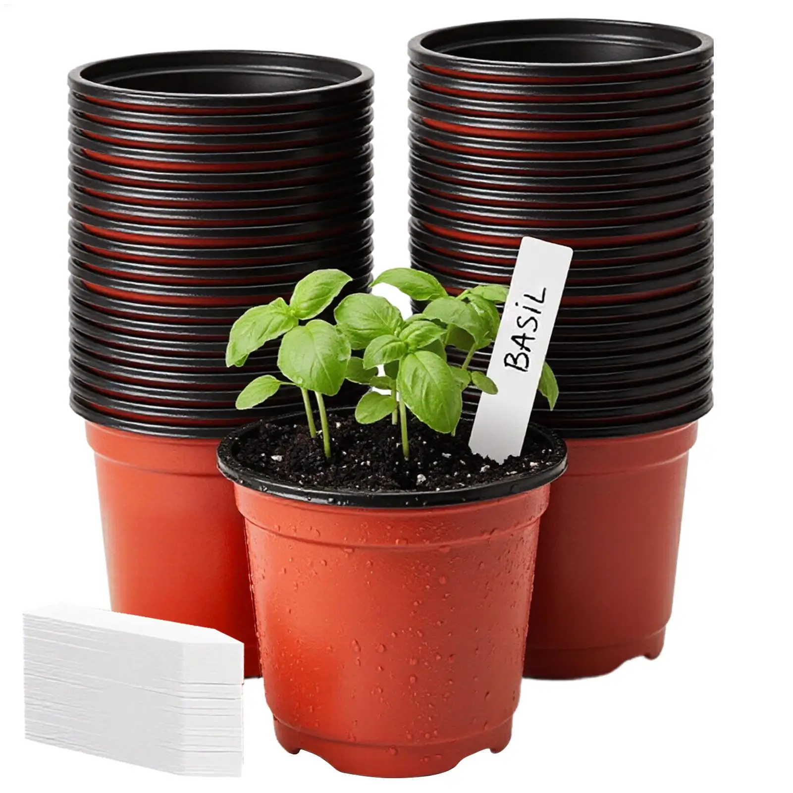 Plant Pots 100pcs Nursery Pots with Labels Portable Seedling Starter Planter Indoor Outdoor Garden Balcony Succulents Vegetable