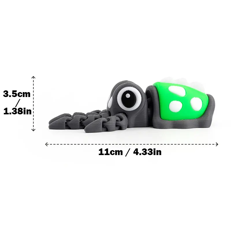 3D Printed Squid Model Movable Joint Figurine Ocean Animal Sculpture Desk Decor Room Decoration Collectible Gift