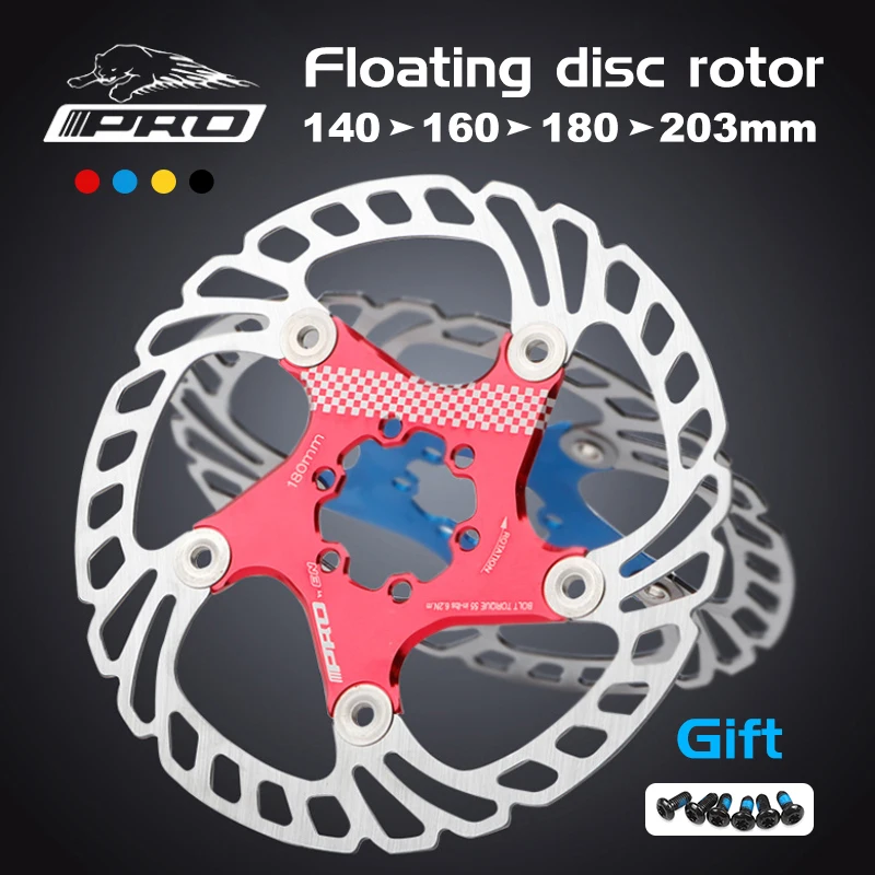 IIIPRO Bicycle 140 160 180 203mm Disc Brake Rotor Floating Thickening Anodized Quick Cooling Ultra-light Disc New