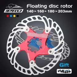 IIIPRO-Rotor do freio a disco de bicicleta, espessamento flutuante, resfriamento rápido anodizado, ultra leve, 140mm, 160mm, 180mm, 203mm, Novo, 2022