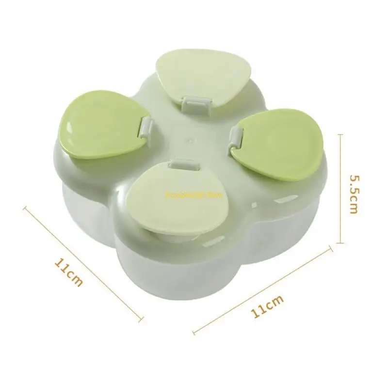 WXTD 4-kompartemen dispenser formula bayi portabel dengan tutup berputar wadah penyimpanan ramah perjalanan untuk bubuk bayi
