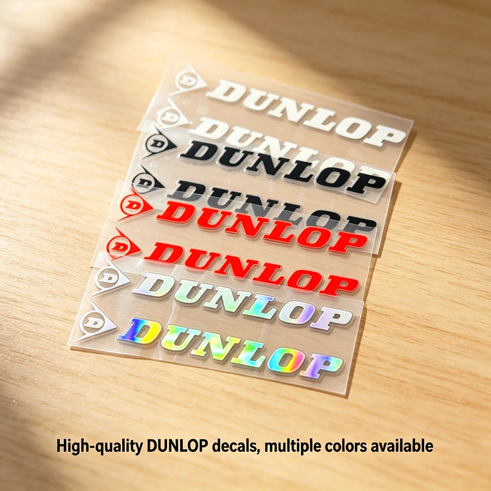 2Pcs DUNLOP Triangle Logo Transfer Stickers Waterproof Vinyl Decal for Motorcycle Wheel Rim Car Tire Racing Tuning Decor Sticker