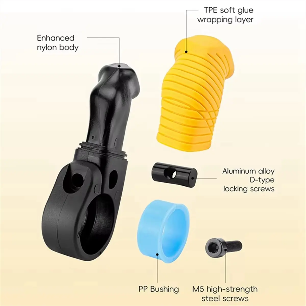 useful New Ergonomic Thumb Support Grips Bicycle Small Auxiliary Handlebar Rest Grips Sheep Horn Handle Black