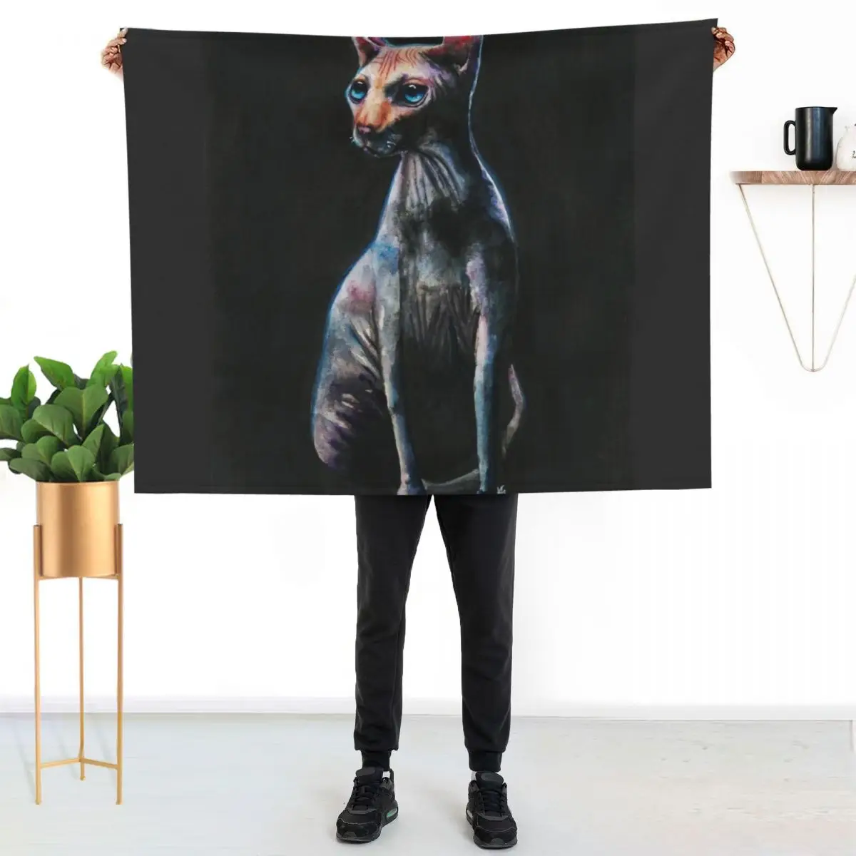Sphynx cat Throw Blanket Cozy Microfiber Throw Blanket for Home Bedroom