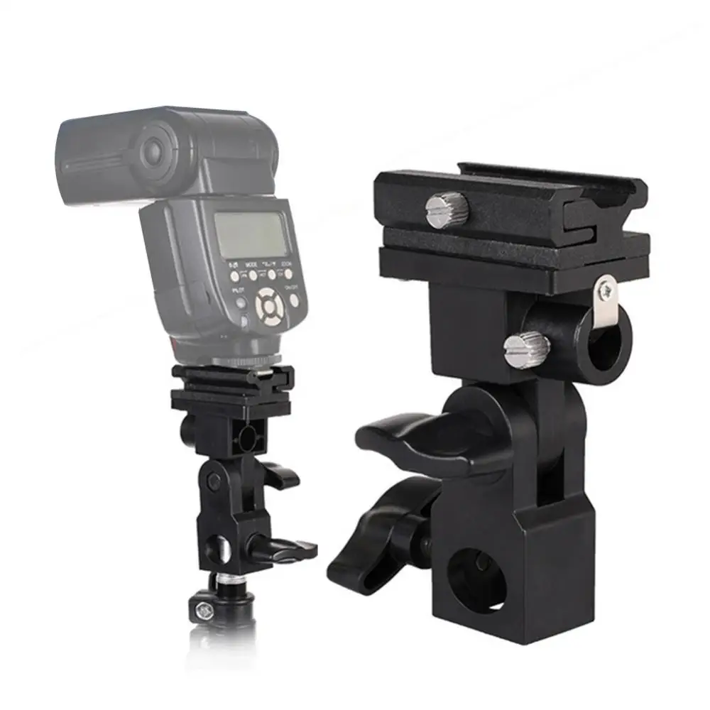 Photo Flash Adapter Hot Shoe Swivel Mount Light Stand Bracket B Umbrella Holder