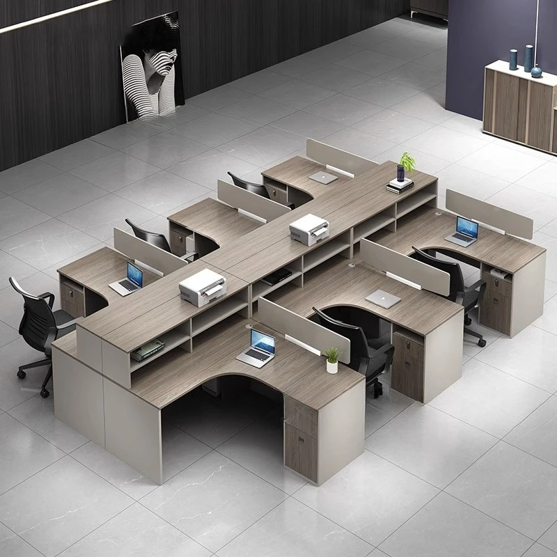 Modern and simple multi-seater desk, staff desk, booth desk chair, combination office, finance desk
