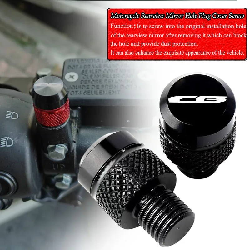 

Motorcycle CNC Mirror Hole Plugs Screws Bolts Cover Caps For Honda CB650R CB 650R 1000R CB650F CB600F CB500X /F CB1100 CB1000R