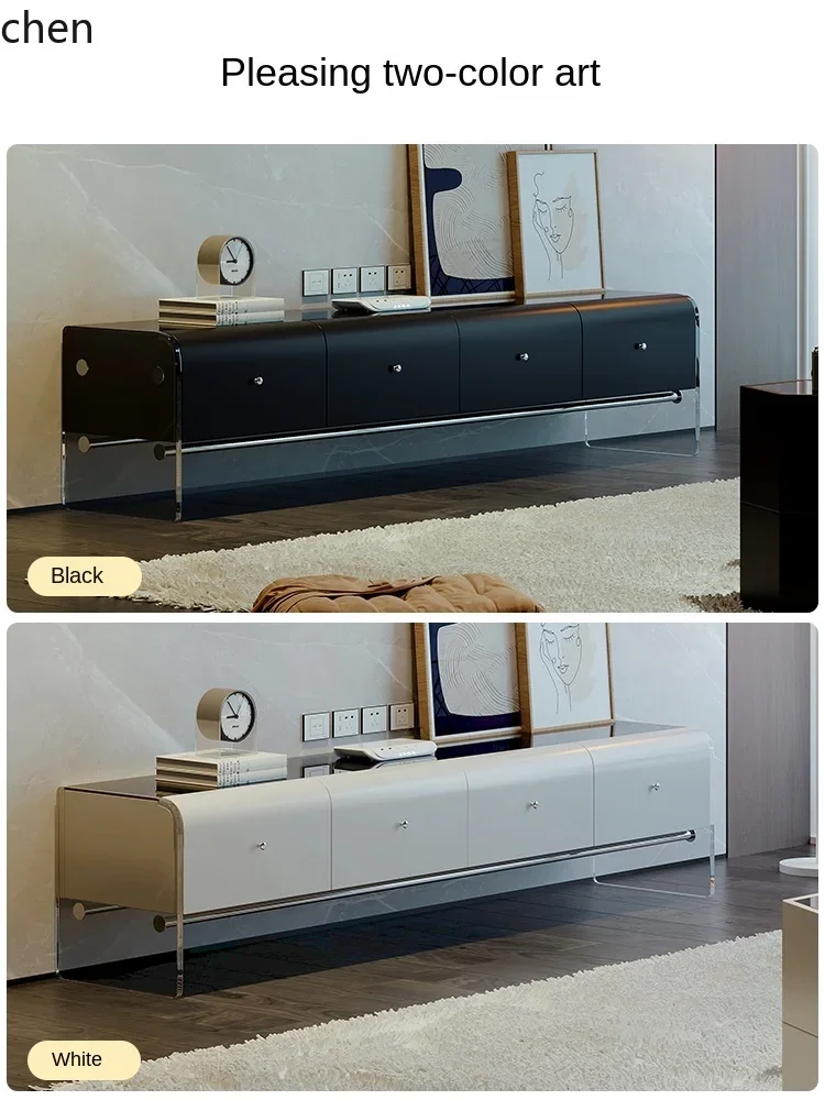 y8-  Light Luxury Acrylic Suspension TV Cabinet Simple Modern Living Room Home
