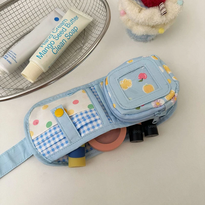 1pc 여름 만화 Photocard 동전 지갑 레트로 다층 짧은 지갑 미니 지갑 지갑 야외 학생 동전 가방