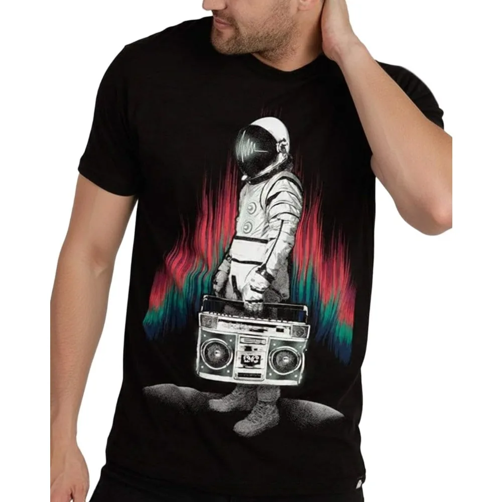 INTO THE AM Graphic Tees for Men Premium Short Sleeve Colorful T-Shirts Trippy Space Designs