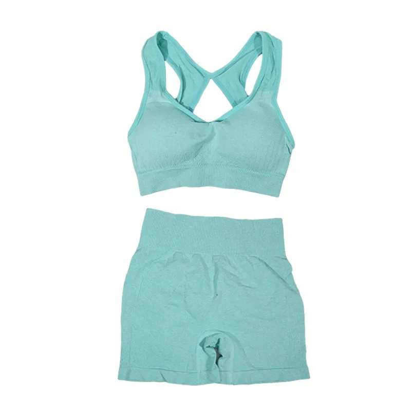 Women Summer High Waist Yoga Set Tummy Control Fitness Leggings Vest Stretchy Sportswear For Gym Running Workout Daily Sports