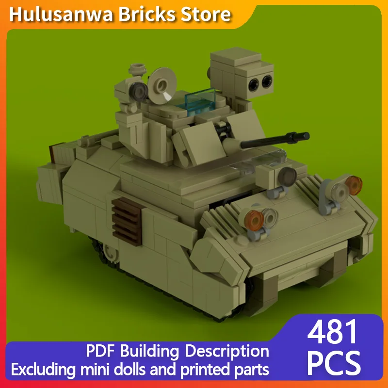 

M3 Bradley Cavalry Fighting Vehicle Model MOC Building Bricks War Equipment Modular Technology Gifts Assemble Children Toys Suit