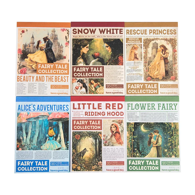 1pack/2pack Fairy Tale Collection Series 20sheets/pack Dual Texture Weekly Planner Base Paper