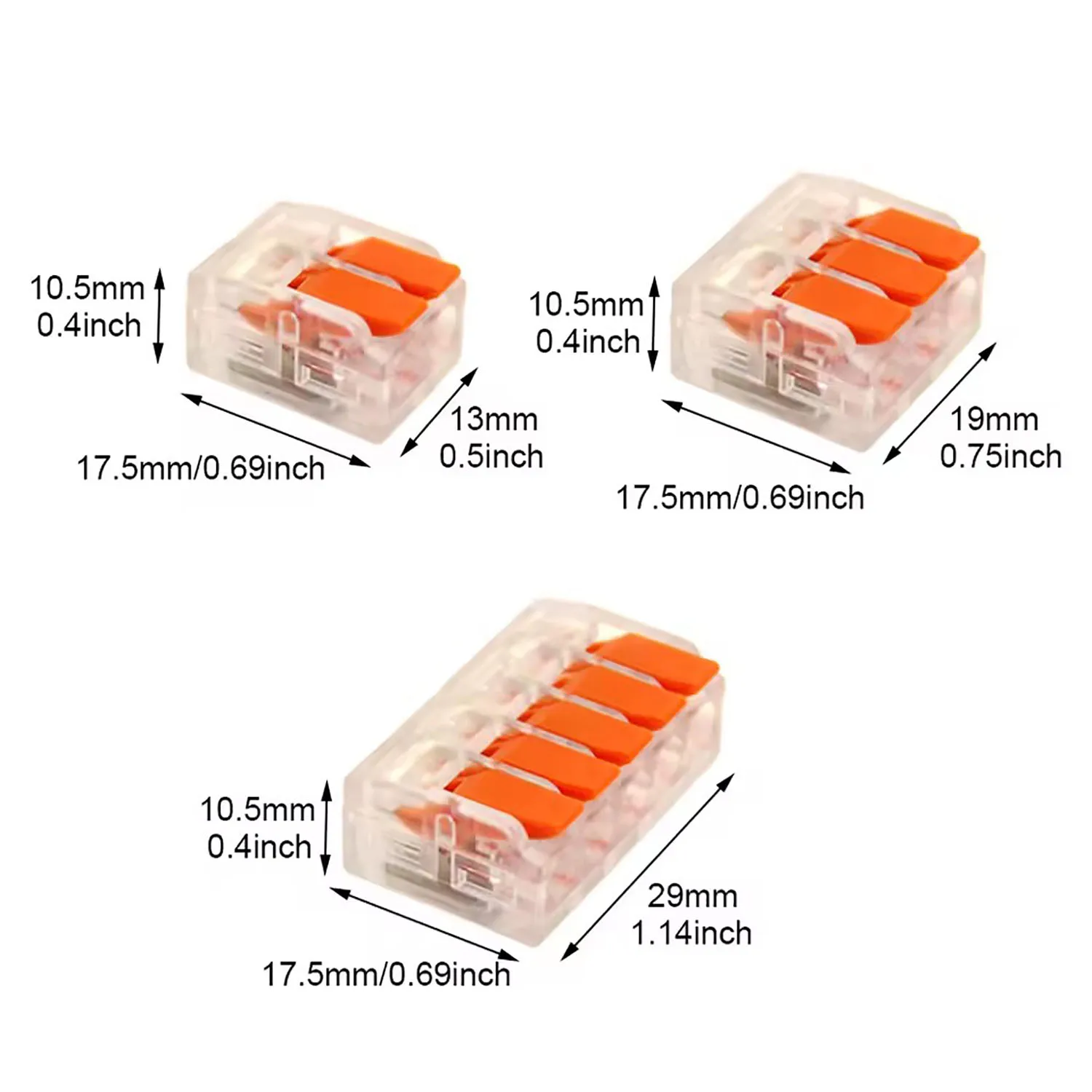 75/90PCS Mini Quick Lever Wire Cable Conectors Kit Universal Compact Push-in Terminal Block 2/3/5 Pins Splicing Connector