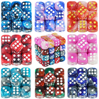 Premium Quality Pip D6 Dice Set for Table Board Gaming - 12mm Mixed Color, Pack of 10