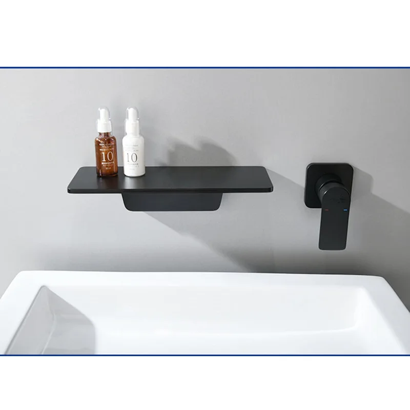 Concealed wall mounted waterfall faucet, hot and cold wall outlet, all copper buried  n, shower faucet,