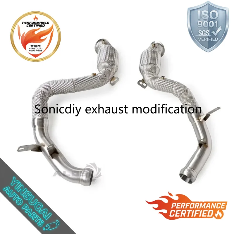 Cuski High Performance Heat Insulated SS304 Catted Downpipe for Mercedes AMG GT63 GT63S X290 M177 4.0T 2018-2023