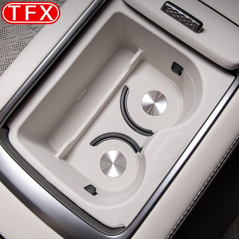 

For Zeekr 7X 2024 2025 Car Styling Central Control Water Cup Holder Silicone Pad Storage Box Auto Modified Accessories