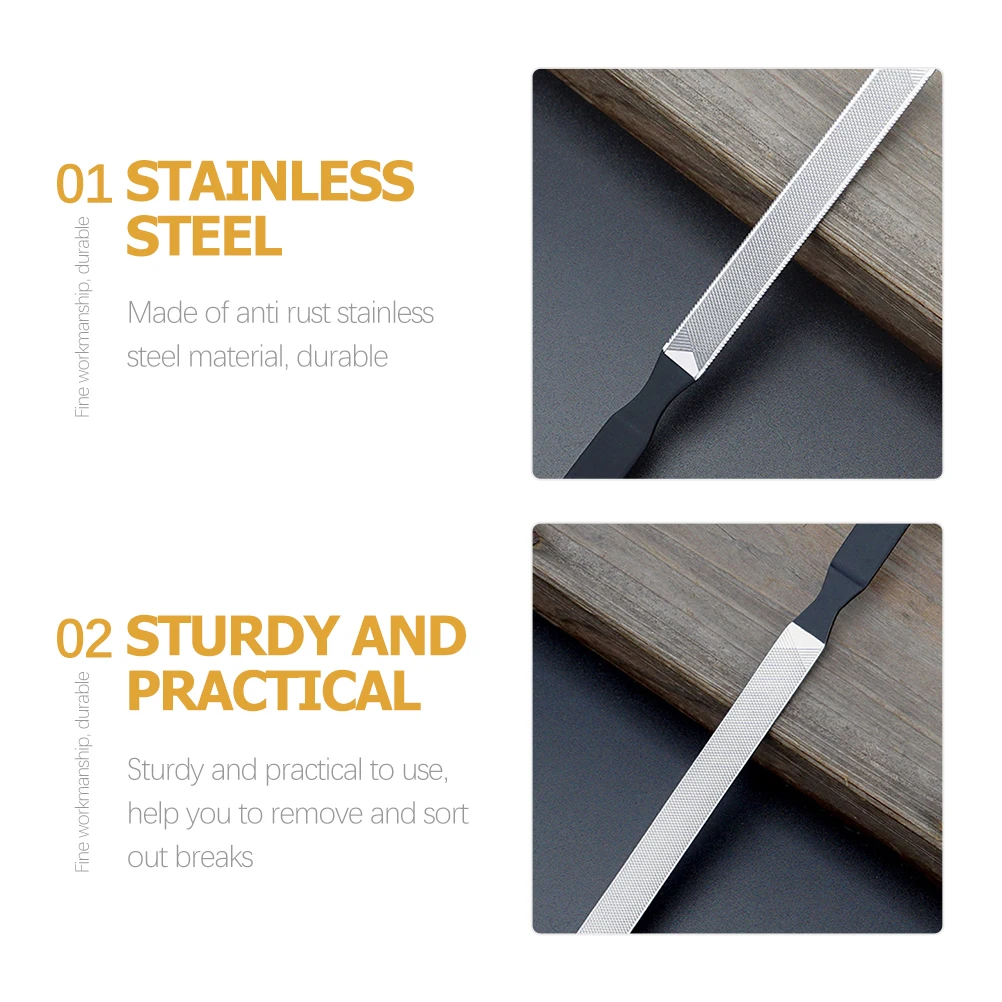 

2pcs Stainless Steel Files Manicure Tools Double-Sided -Resistant Nail File For Natural Nails Pedicure Shaping