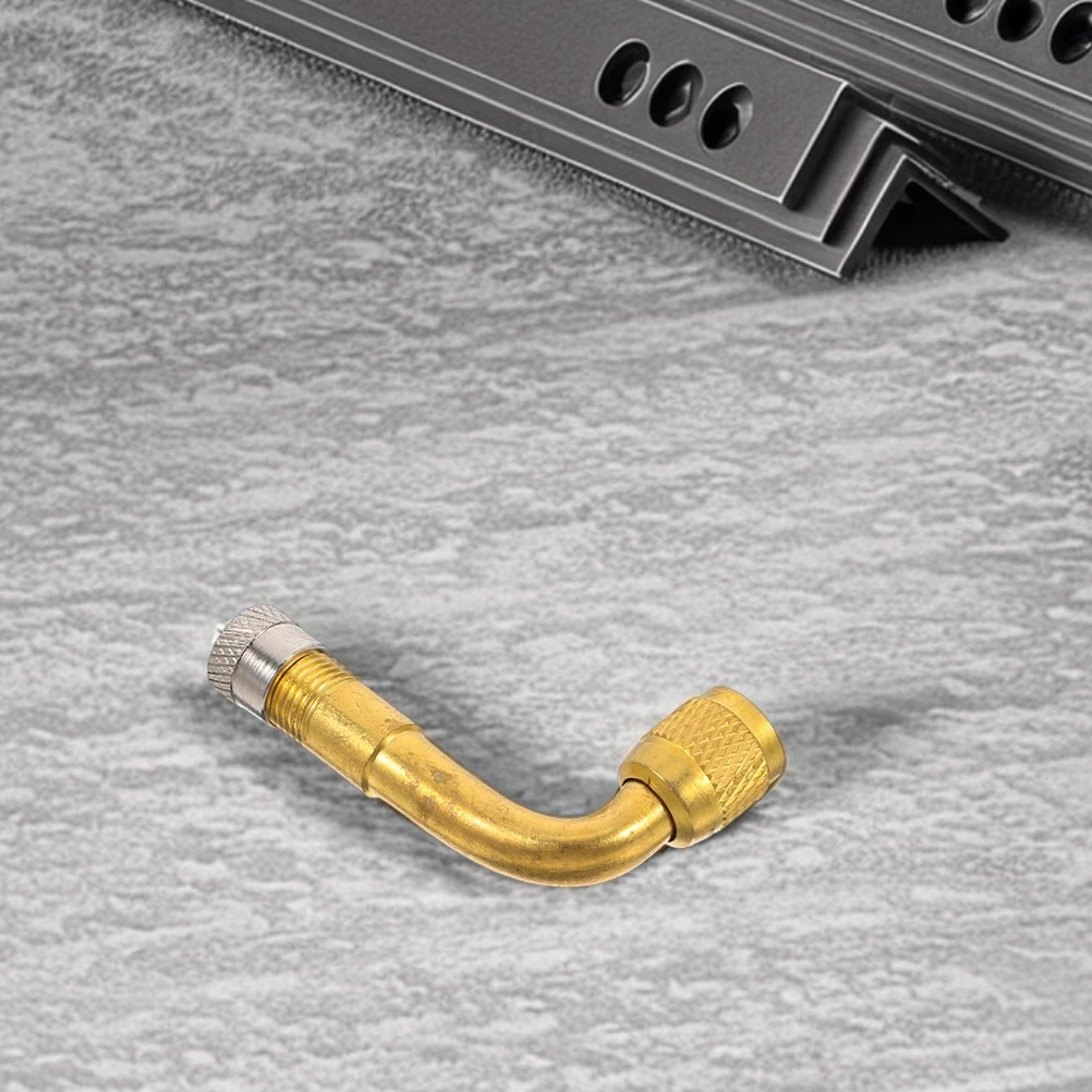 

2Pcs Brass Tire Valve Adapter 90 Degree Angle Heavy Duty Air Valve Extension for Easy Inflation Universal Fit Motorcycle Trailer