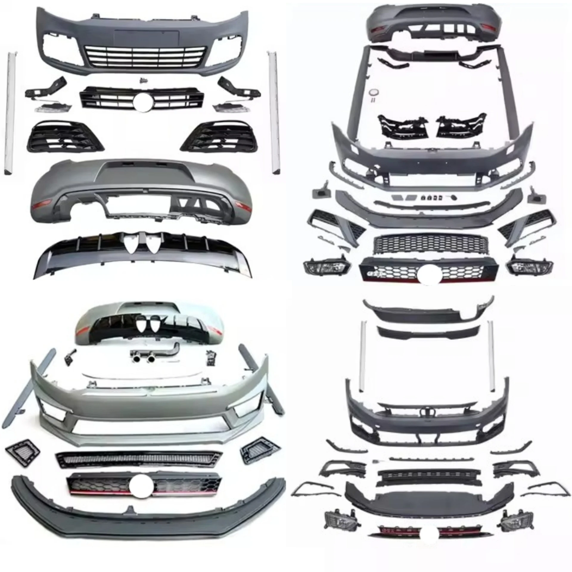 Передний Задний бампер, боковая юбка, задняя фара, горловина для Volkswagen vw POLO 11-19, Модифицированная решетка радиатора R20 R400 WRC GTI, новый стильный комплект