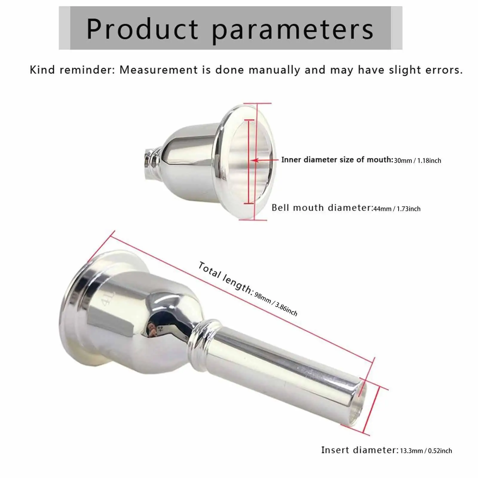 Bocal francês trompete bocal trombones prático resistente à prova de ferrugem
