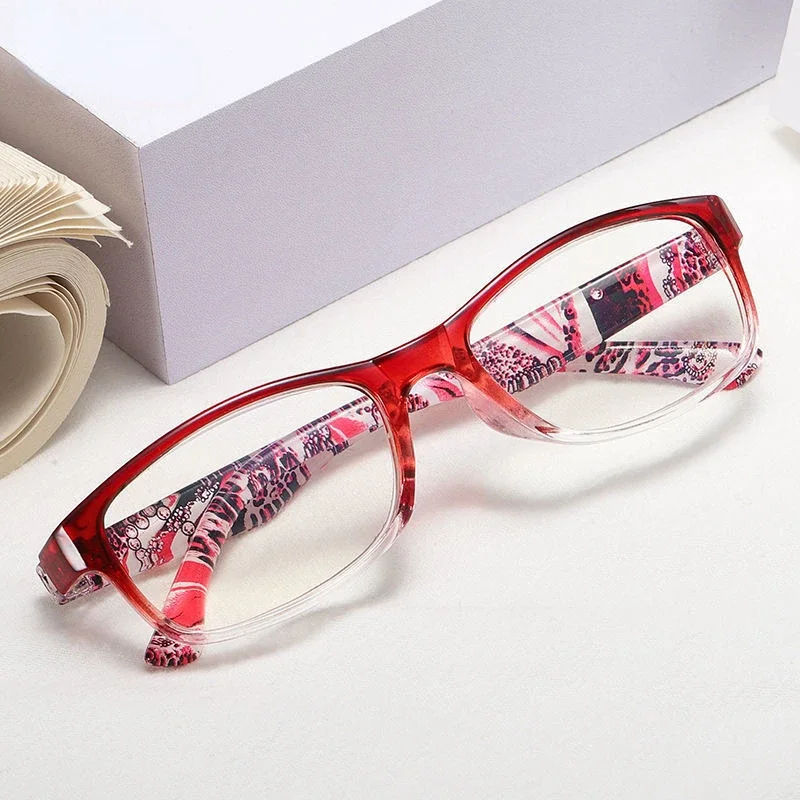 New Women Reading Glasses Vintage Printing Eyeglasses Frame Optical Computer Presbyopia Eyewear +1.0 +1.5 +2.0 +2.5