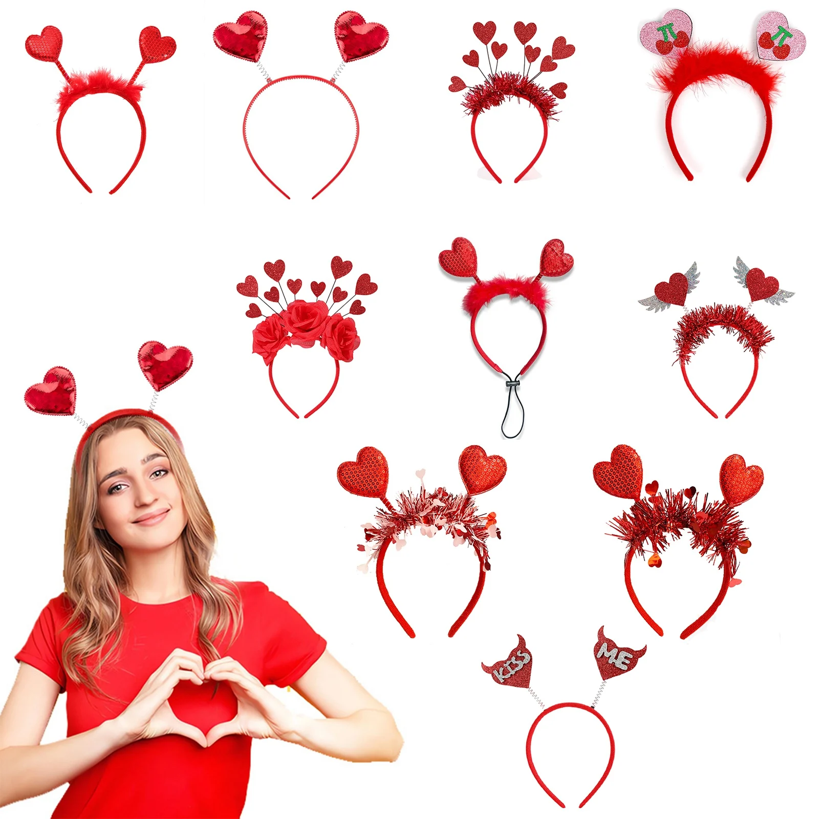 

Valentine's Day Themed Love-shape Women's Headband Fashionable Ladies Hair Hoops Holiday Party Decorative Hair Accessorries