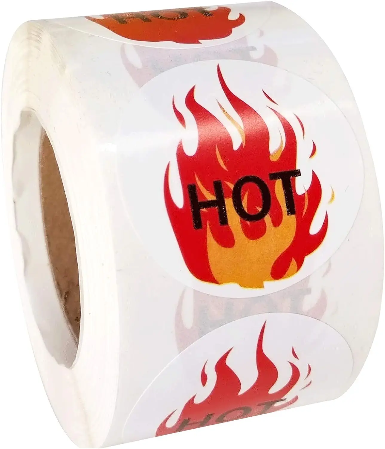 500 Pcs Fluorescent Red Hot Stickers Labels 1.5 Inch Flame Shaped Hot Labels Commercial Promotion Product Identification