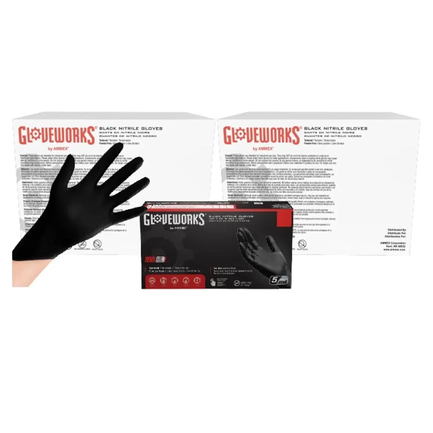 

Black Nitrile Disposable Gloves For Cooking Food Prep Professional Cleaning Two Cases One Thousand Gloves
