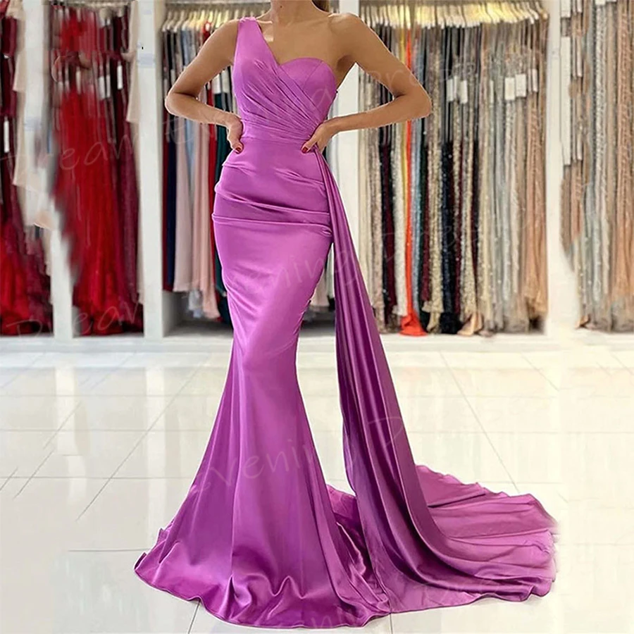 AZLE-Robe de Soirée de Forme Sirène pour Femme, Tenue Simple et Élégante, de Couleur Violette