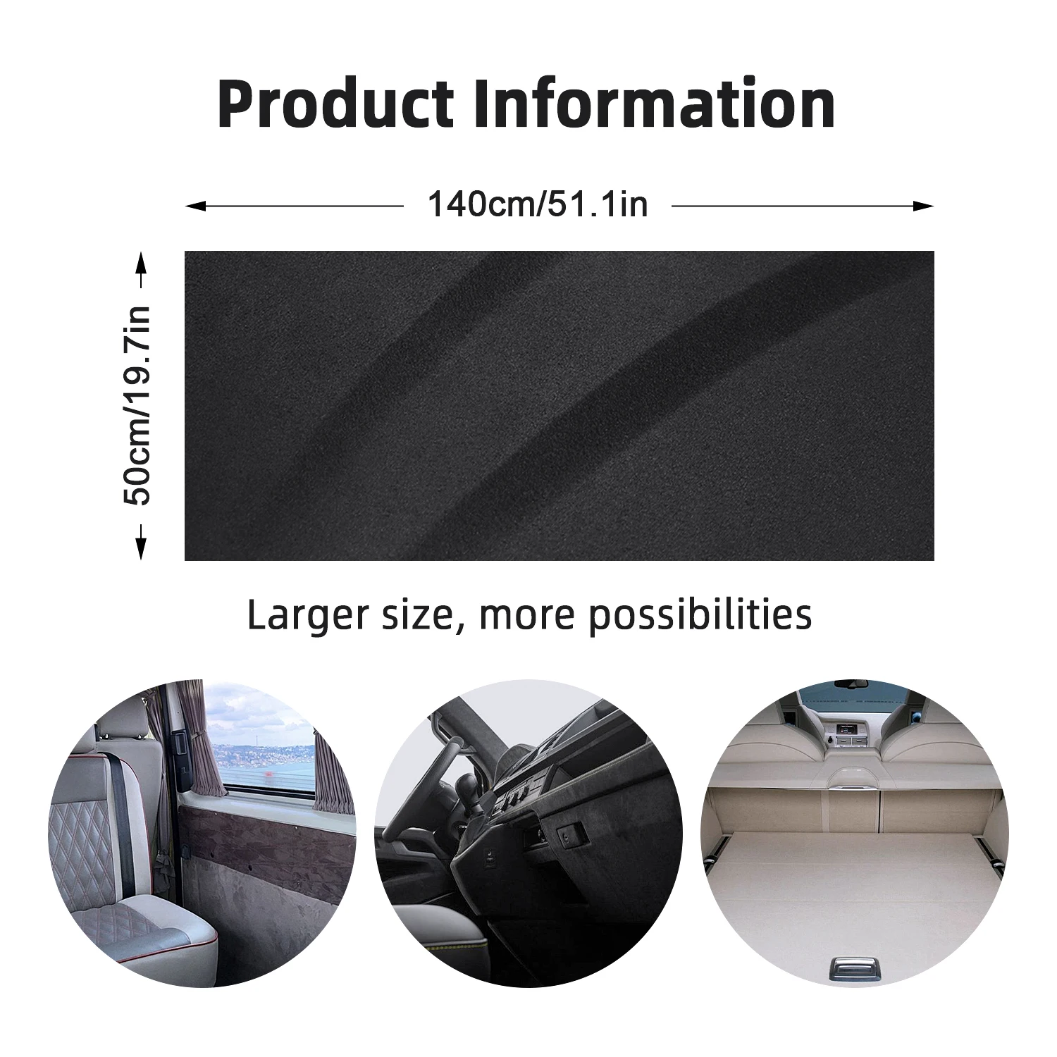 50x140cm 0.6mm Four-way Stretch Synthetic Suede Self Adhesive Roll Multiple Shades for Car Interior Modification Sofa Surface Re