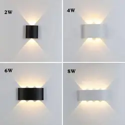 Luz LED de pared impermeable para exteriores, lámpara moderna de estilo nórdico para interiores, sala de estar, porche y jardín, 2W, 4W, 6W, 8W, 10W, 12W