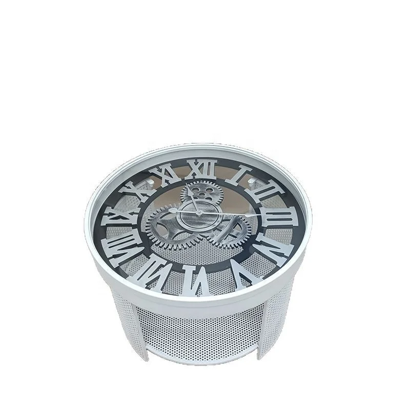 &c Vintage Roman Clock Art Coffee Table Modern Design for American Nordic Style for Living Room Bedroom Hotel Homestay Glass
