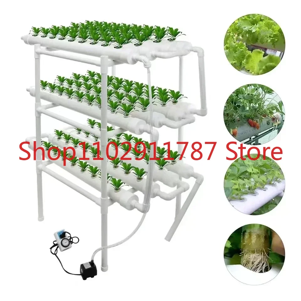 

108 Holes Pipe Grow Kit NFT Indoor Greenhouse Planting Box Gardening System Nursery Pot Hydroponic Rack