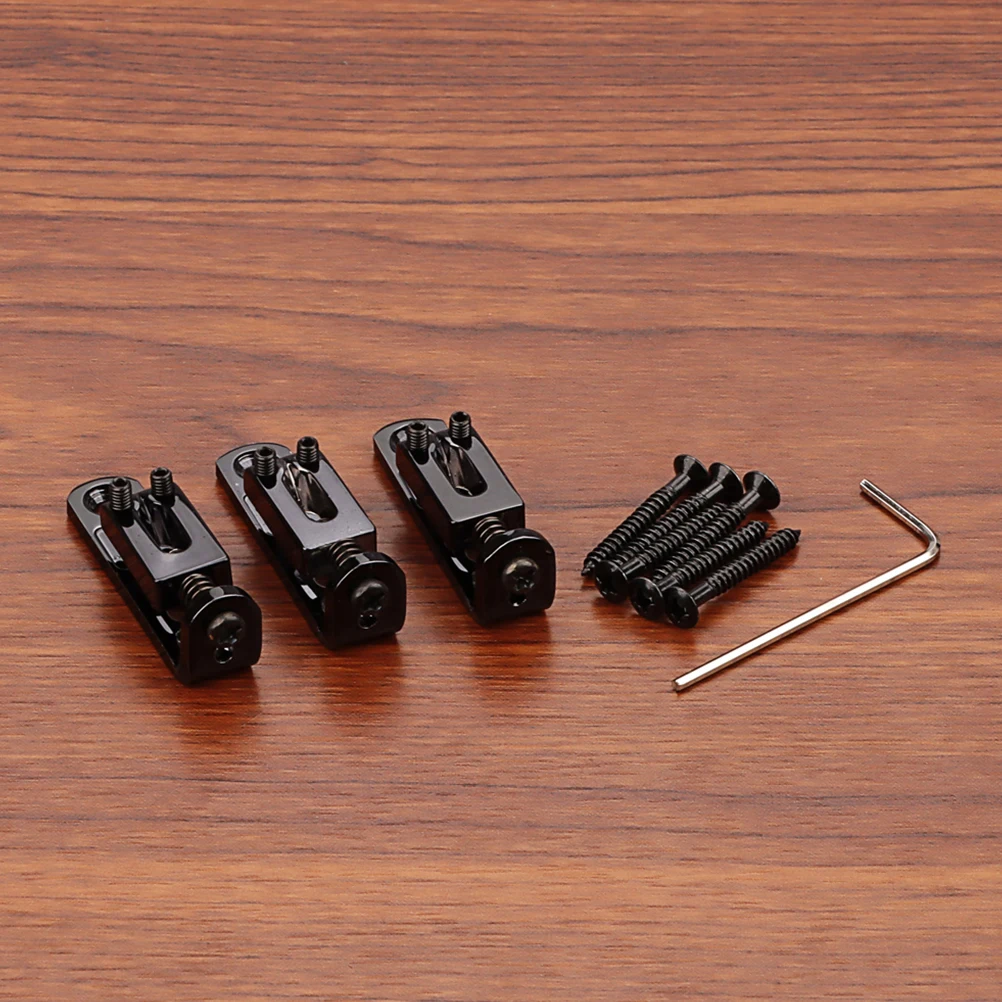

3 Pcs Guitar Bridge Set Metal Electric Saddle Replacement Durable Reliable Easy Installation Prevent String Breakage Improve