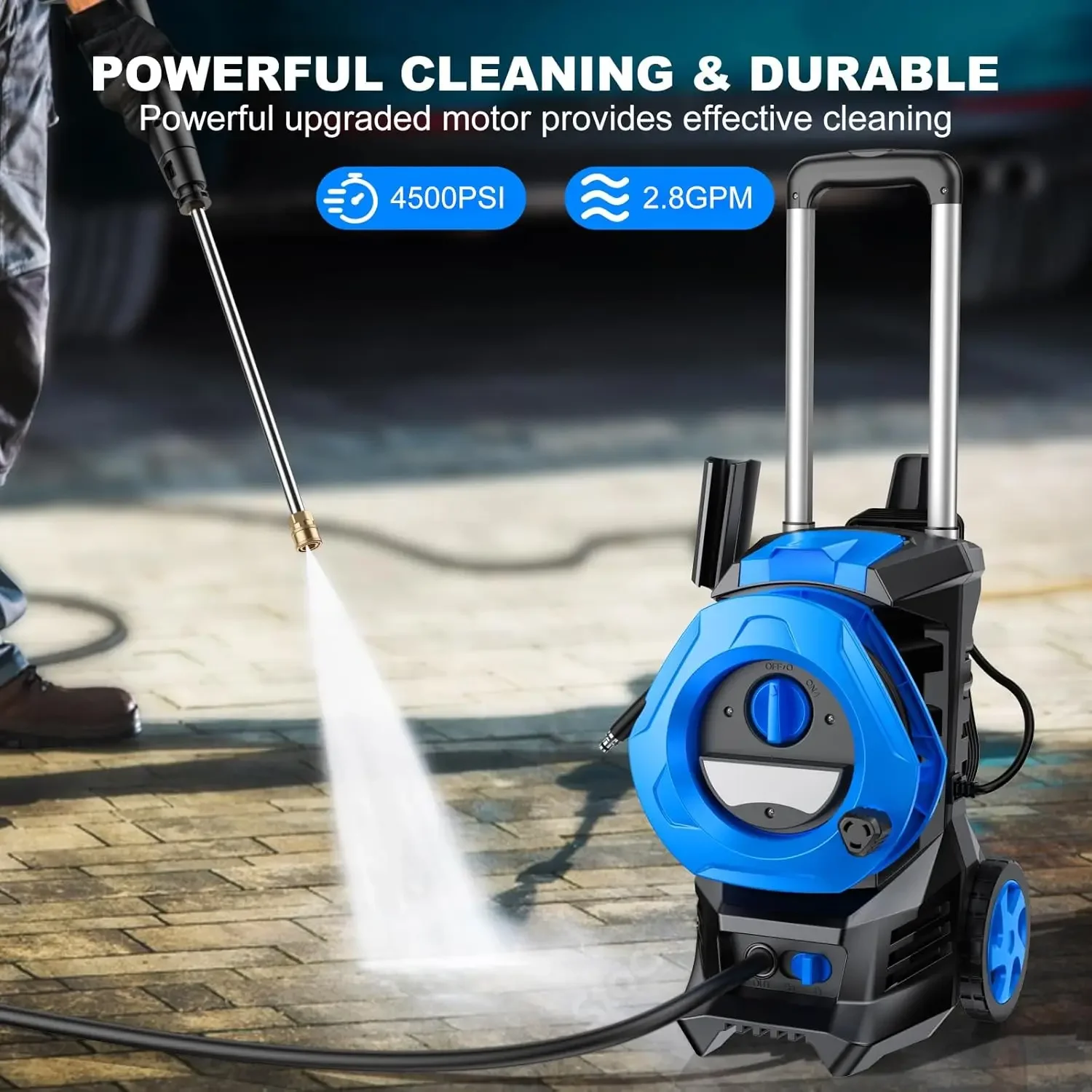 Electric Pressure Washer 4500 PSI - 2.8GPM High Pressure Power Washer 1800W Portable Pressure Cleaner Machine with 4 Nozzles