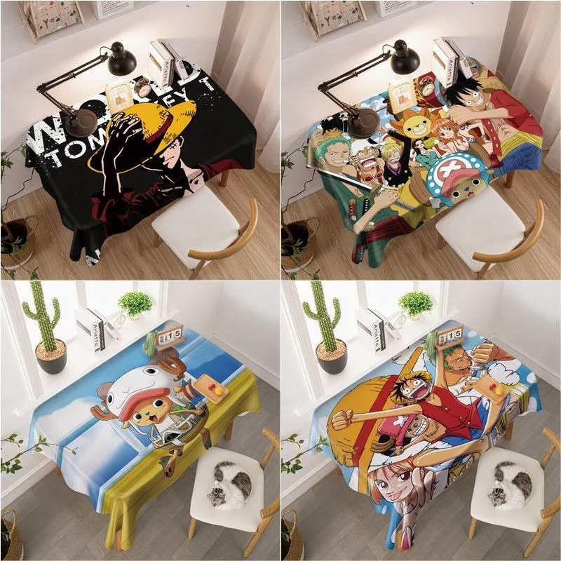 New One Piece Luffy Sauron chopper cartoon anime creative washable tablecloth fashionable personalized dormitory tablecloth