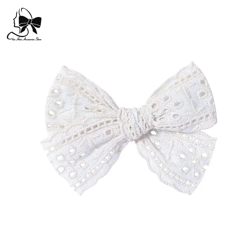 Y2K Girl\'s Lace Cotton Bow Hair Clps Women\'s White flower Bowknot Hairpins Lovely Lolita HairClips hair accessories