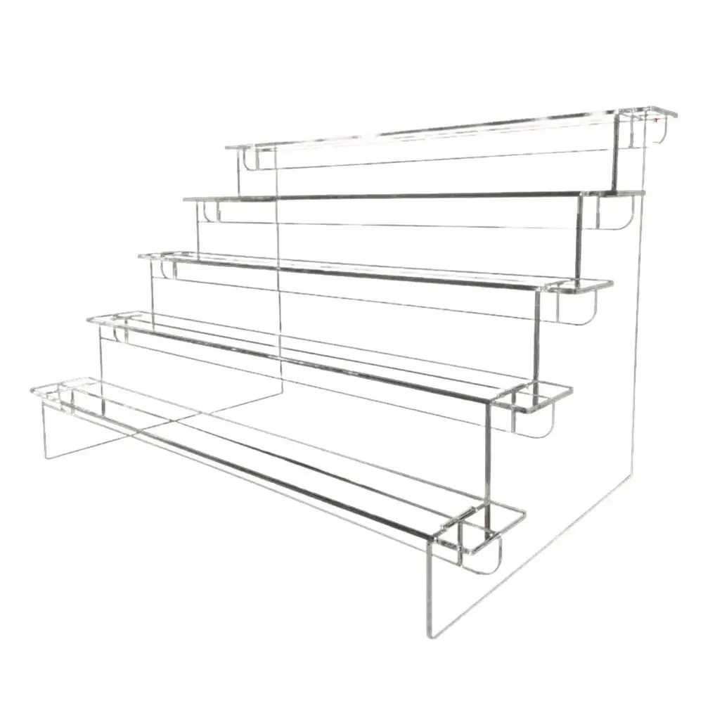 1Sets Acrylic Ladder Display Stand Durable Home Organizer Transparent Storage Rack Adjustable Computer Monitor Model Holder