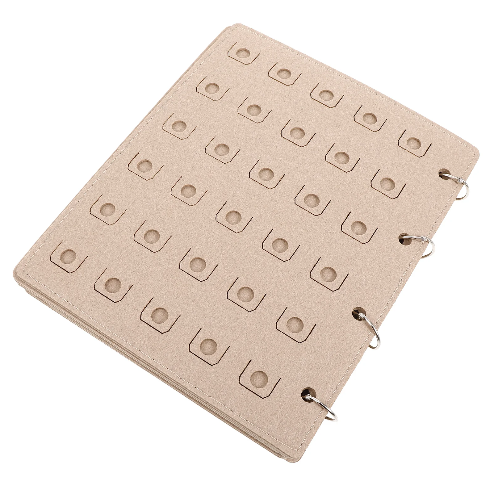 

Felt Shoe Buckle Display Board Khaki Storage Bag Organizer 12 Pages Flip Charms Holder Shoe Flowers Accessories Storage Solution