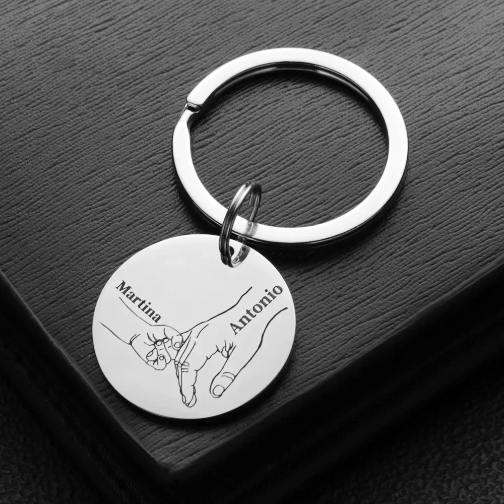 Personalized Keychain Love Gifts Customized Name Father\'s Mother\'s Day Papa Mom Key Chains Rings For Daddy Car Key Pendant