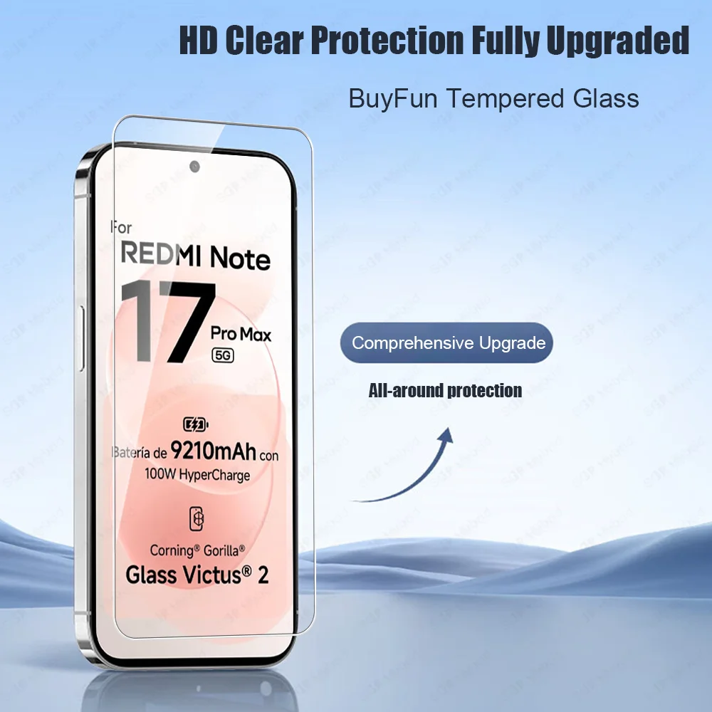 For Redmi Note 17 4G 5G Glass 3Pcs Tempered Glass Screen Protector Xiaomi Redmy Note17 Pro Max Note17Pro 17Pro Global HD Cristal