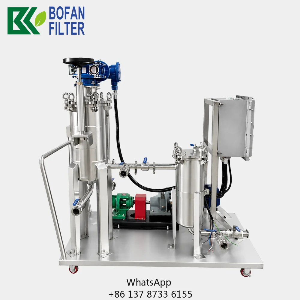 Industrial Mobile Automatic Self-Cleaning Scraper Filtration System With Stainless Steel Bag Filter For High Viscosity Liquids