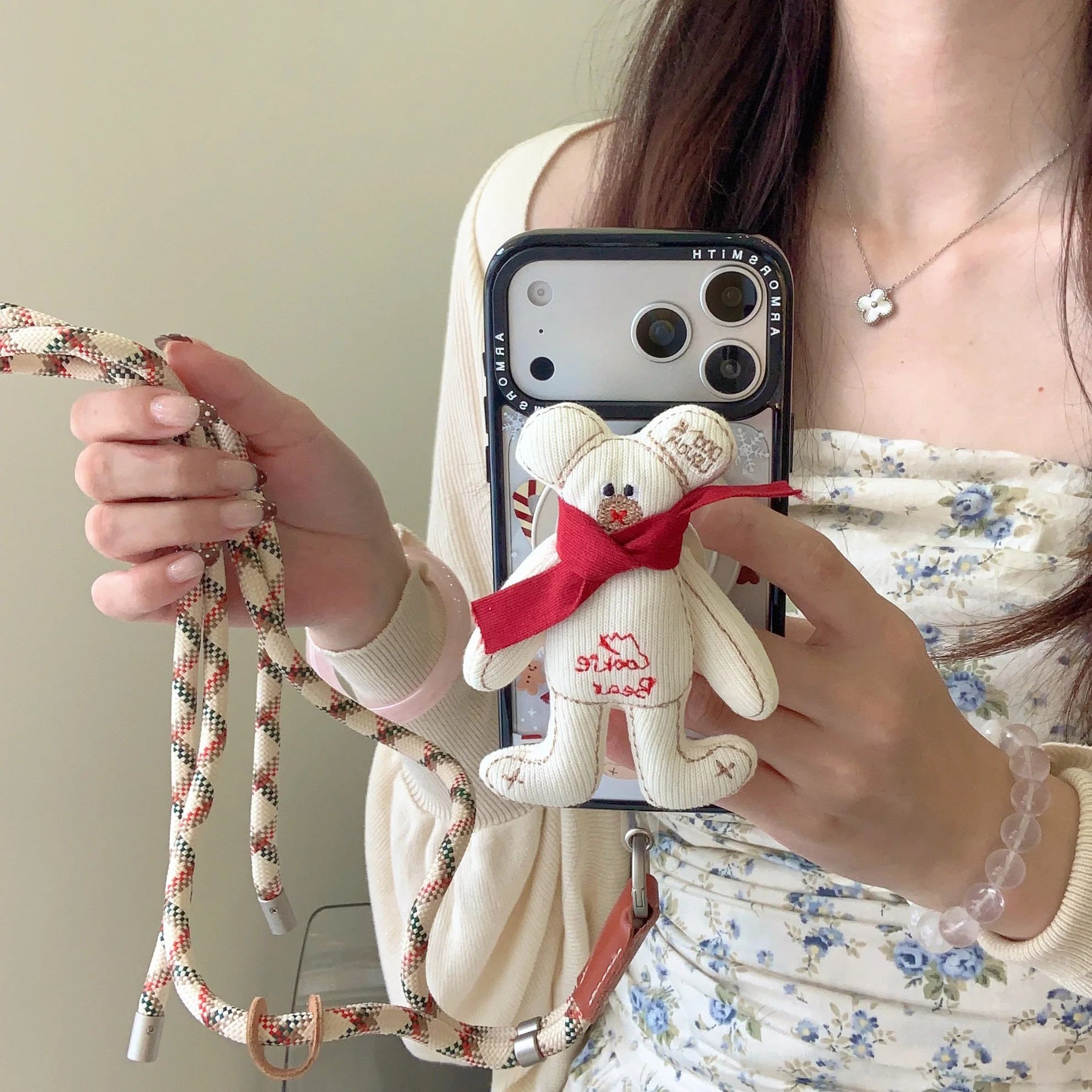 الكورية INS عيد الميلاد الدب المغناطيسي قضية الهاتف آيفون 17 برو 16 E 11 12 13 14 زائد 15 برو ماكس غطاء مع Magsafe حامل الحالات #1