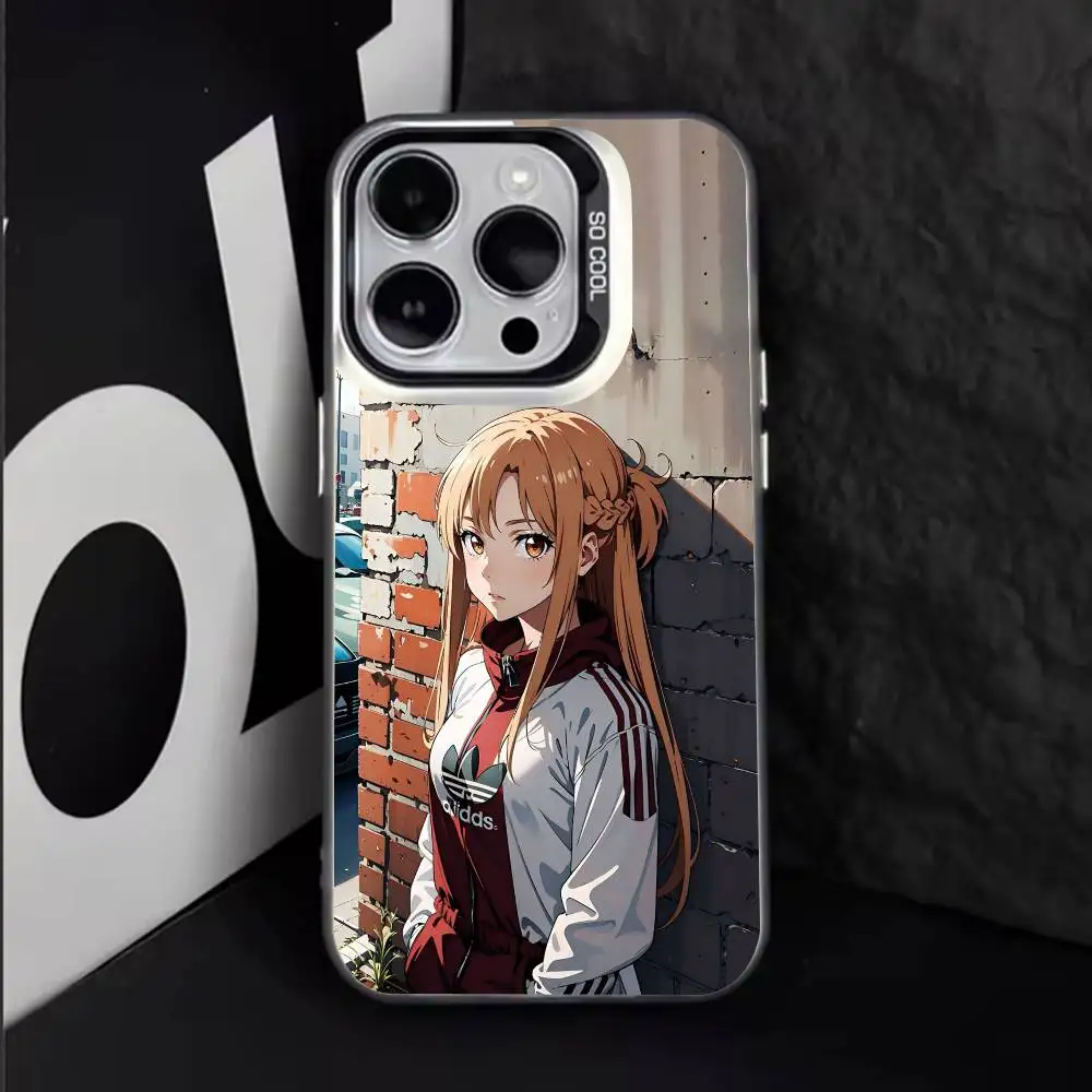Чехол для телефона Y-Yuuki Anime A-Asuna для iPhone17,16,15,14,13,12,11 Plus, Pro Max, белый матовый противоударный чехол