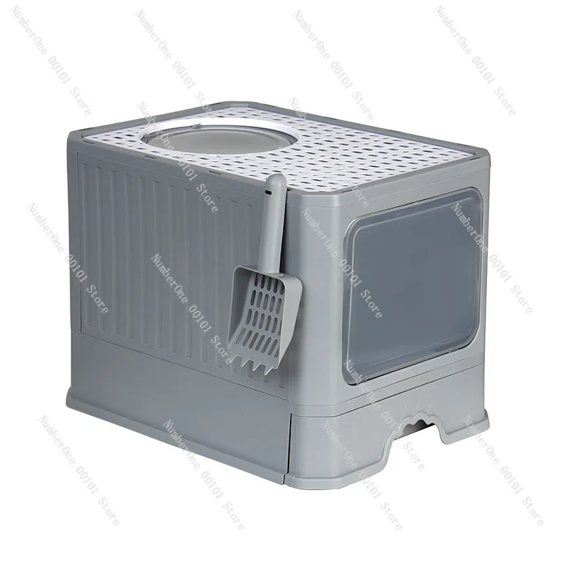 صندوق فضلات القطط قابل للطي، درج مغلق بالكامل ومقاوم للرائحة ومضاد لمرحاض القطط #1