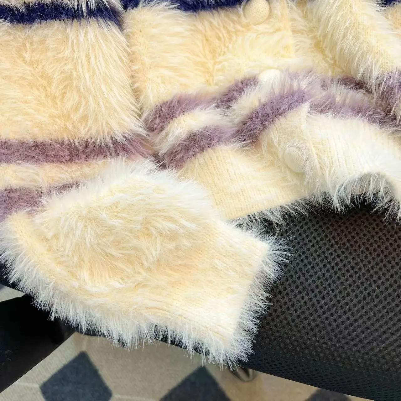 ~Color Game: Thick Faux Mink Fur Sweater With Loose Design, Lazy Style, Knitted Cardigan Jacket For Women