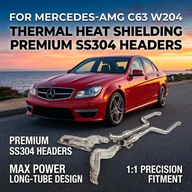 

Exhaust Manifold Header for Mercedes-Benz C63 AMG W204/S204/C204/A204 6.2L V8 2008-2013 Exhaust Pipes Upgrade Precision Fitment